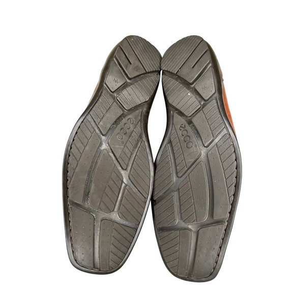 Ecco Brown Leather Woven Slip‎ On Dress Shoes Men’s Size 44 US 10-10.5